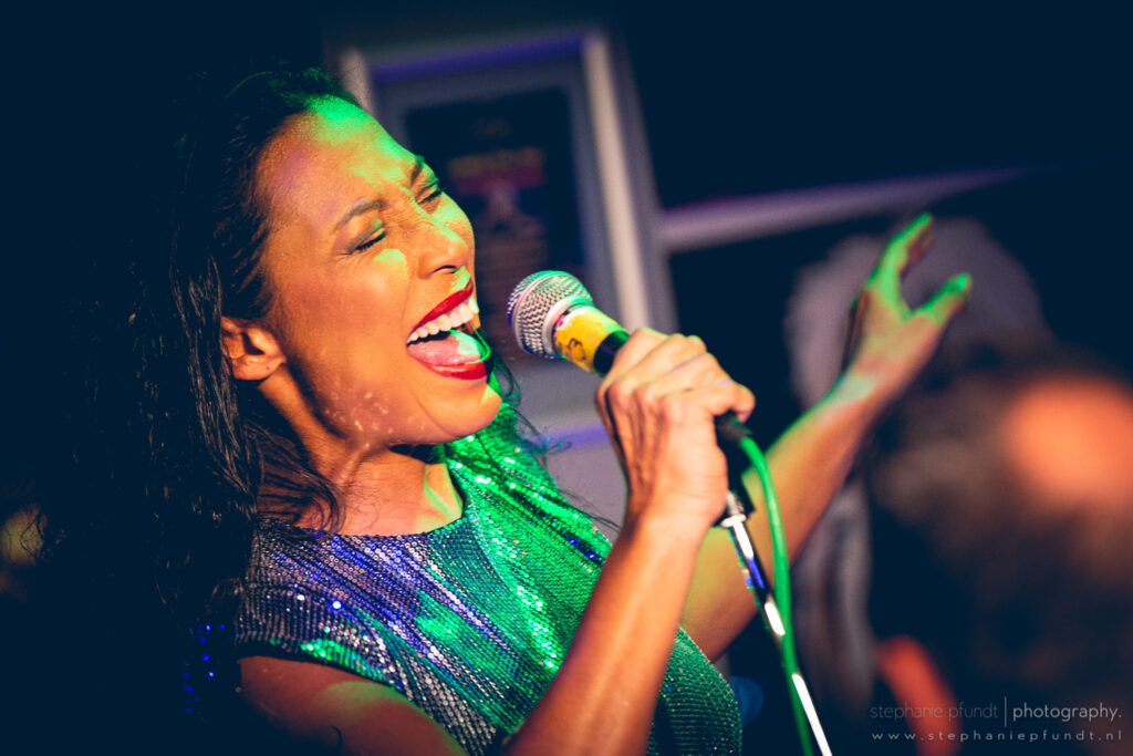 Peti van der Velde performing at the Tina Turner fan party in 2019